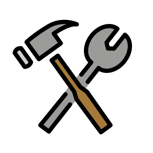 Illustration of hammer and wrench